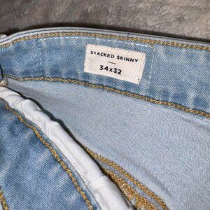 Washed PacSun Light Blue Stacked Skinny Jeans